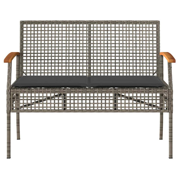 vidaXL 4-Piece Garden Lounge Set with Cushions Grey Poly Rattan