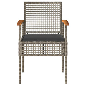 vidaXL 4-Piece Garden Lounge Set with Cushions Grey Poly Rattan