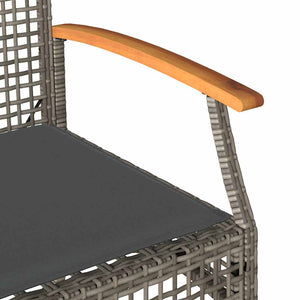 vidaXL 4-Piece Garden Lounge Set with Cushions Grey Poly Rattan