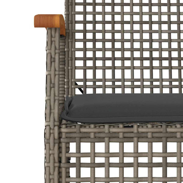 vidaXL 4-Piece Garden Lounge Set with Cushions Grey Poly Rattan
