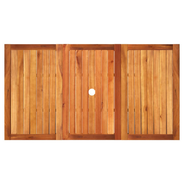vidaXL Garden Table Beige 140x80x75 cm Poly Rattan Acacia Wood