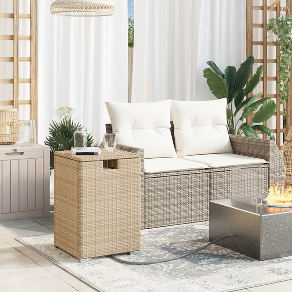 vidaXL Propane Tank Enclosure Beige 40x40x60 cm Poly Rattan
