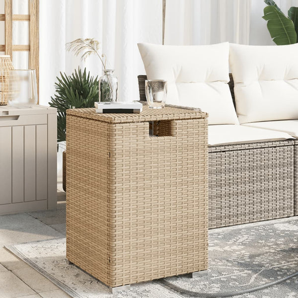 vidaXL Propane Tank Enclosure Beige 40x40x60 cm Poly Rattan