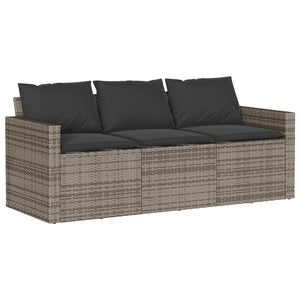 2-tlg. Garten Essgruppe Grau Poly Rattan