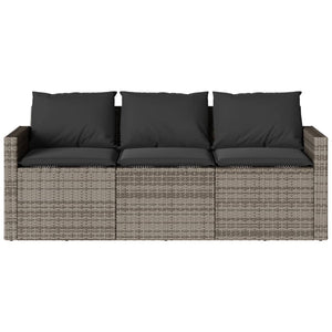 2-tlg. Garten Essgruppe Grau Poly Rattan