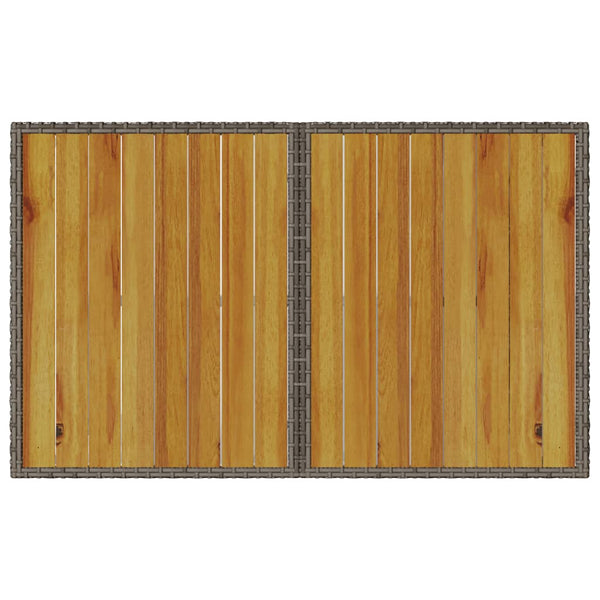 2-tlg. Garten Essgruppe Grau Poly Rattan