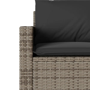 2-tlg. Garten Essgruppe Grau Poly Rattan