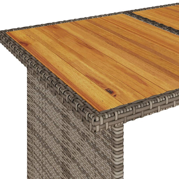 2-tlg. Garten Essgruppe Grau Poly Rattan