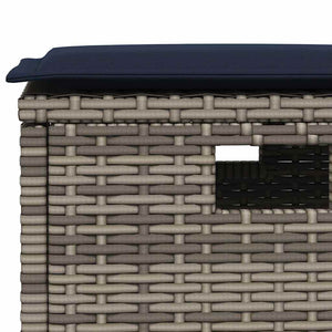 vidaXL 5-piece Garden Dining Set with Cushions Grey Poly Rattan