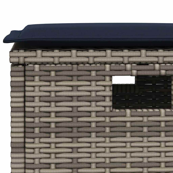 vidaXL 5-piece Garden Dining Set with Cushions Grey Poly Rattan