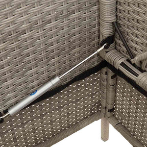 vidaXL Garden Bench with Cushions Light Gray Poly Rattan