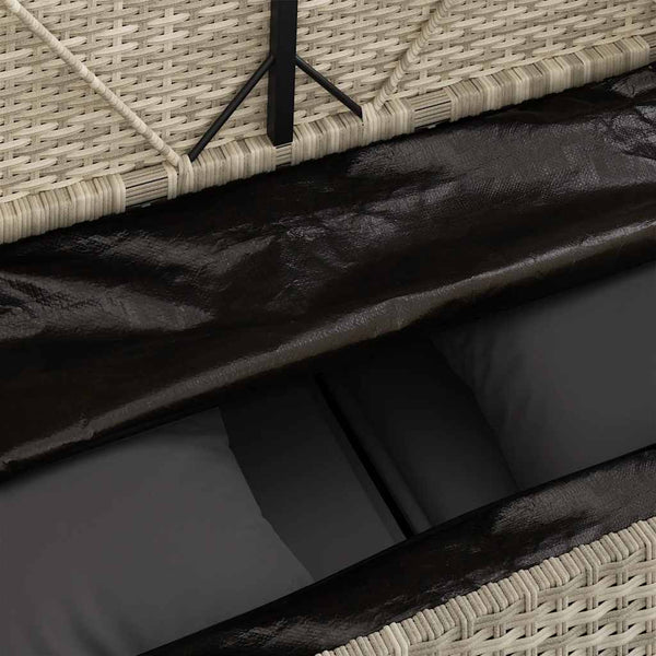 vidaXL Garden Bench with Cushions Light Gray Poly Rattan