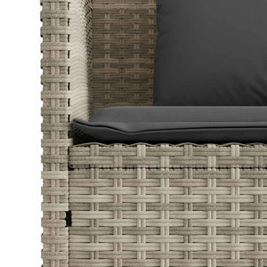 vidaXL Garden Bench with Cushions Light Gray Poly Rattan