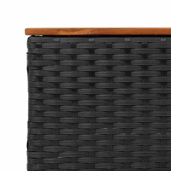 vidaXL 3-Piece Garden Sofa Set with Cushions Black Poly Rattan