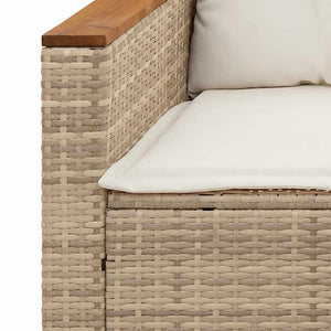 vidaXL 3-Piece Garden Sofa Set with Cushions Beige Poly Rattan