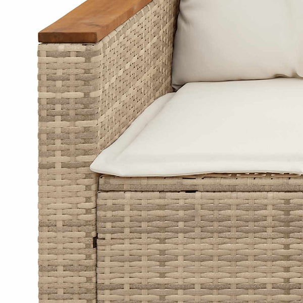vidaXL 3-Piece Garden Sofa Set with Cushions Beige Poly Rattan