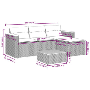 vidaXL 3-Piece Garden Sofa Set with Cushions Beige Poly Rattan