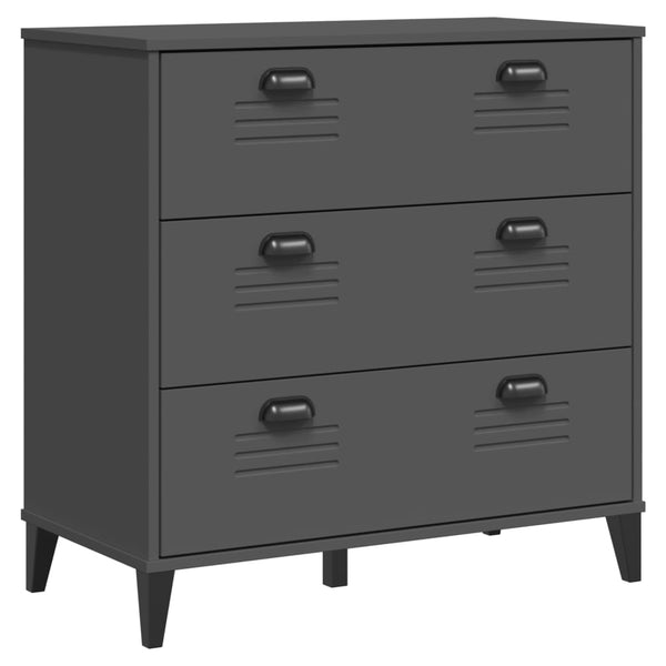vidaXL VIKEN Anthracite Engineered Wood Chest of Drawers