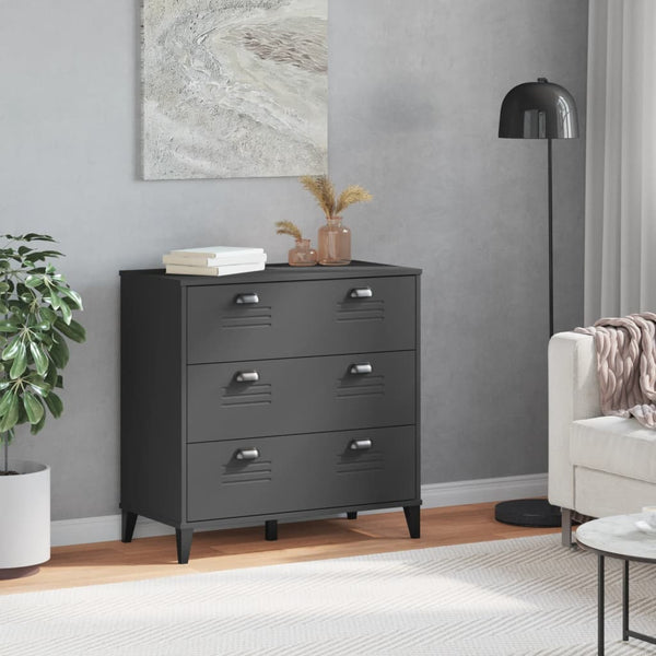 vidaXL VIKEN Anthracite Engineered Wood Chest of Drawers