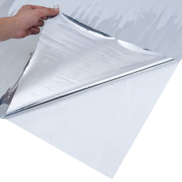 vidaXL Reflective Static Window Film Silver 90x500 cm PVC