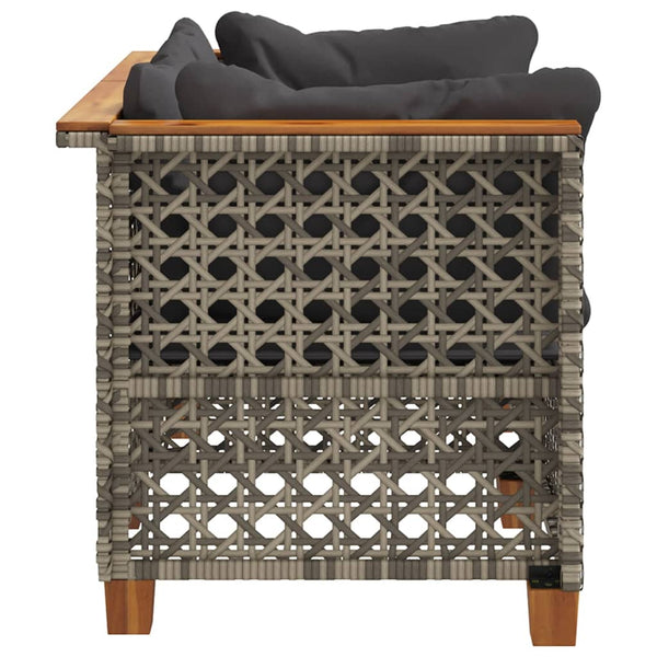 vidaXL Garden Corner Sofa with Cushions 2 pcs. Grey Poly Rattan