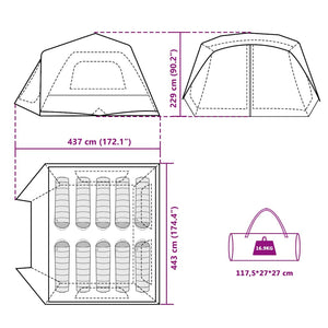 vidaXL Family Tent 10 Person Green Quick Release Waterproof
