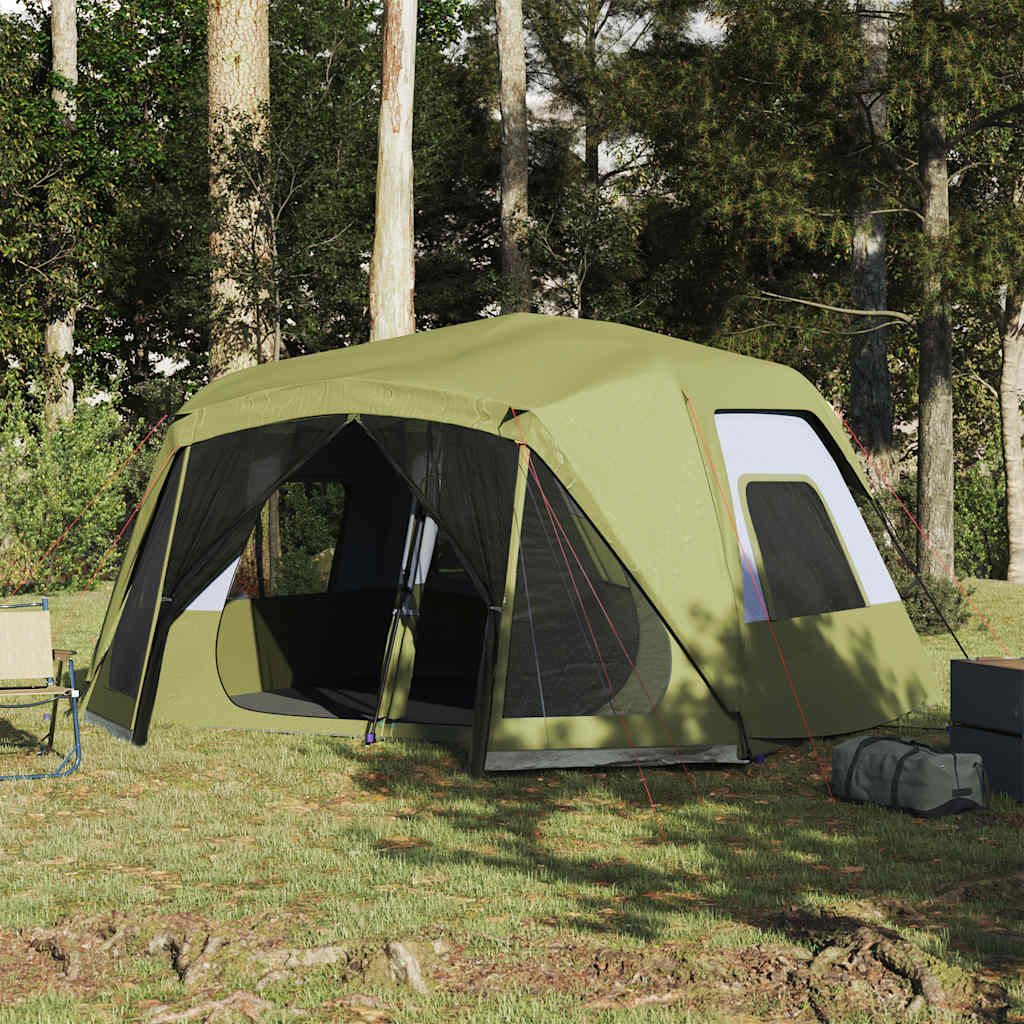vidaXL Family Tent 10 Person Green Quick Release Waterproof