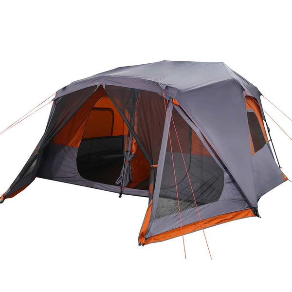 vidaXL Family Tent 10 Person Grey Orange Quick Release Waterproof