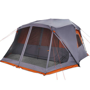 vidaXL Family Tent 10 Person Grey Orange Quick Release Waterproof