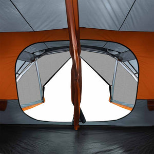 vidaXL Family Tent 10 Person Grey Orange Quick Release Waterproof