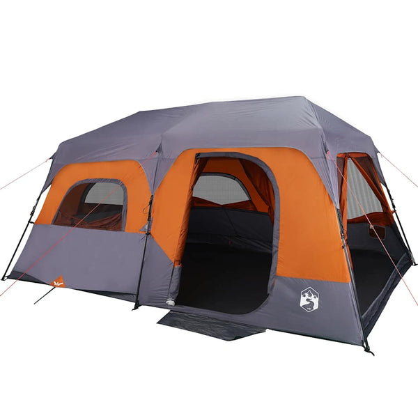 vidaXL Family Tent 9-Person Grey Orange Quick Release Waterproof
