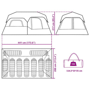 vidaXL Family Tent 9-Person Grey Orange Quick Release Waterproof