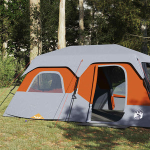 vidaXL Family Tent 9-Person Grey Orange Quick Release Waterproof
