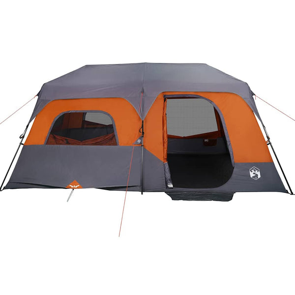 vidaXL Family Tent 9-Person Grey Orange Quick Release Waterproof