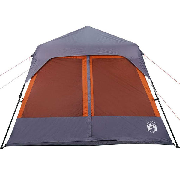 vidaXL Family Tent 9-Person Grey Orange Quick Release Waterproof