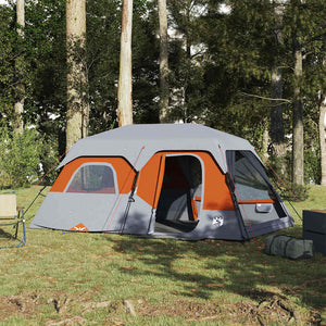 vidaXL Family Tent 9-Person Grey Orange Quick Release Waterproof