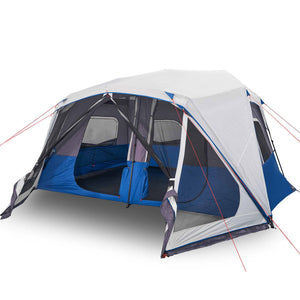 vidaXL Family Tent with LED 10 Person Light Blue Quick Release