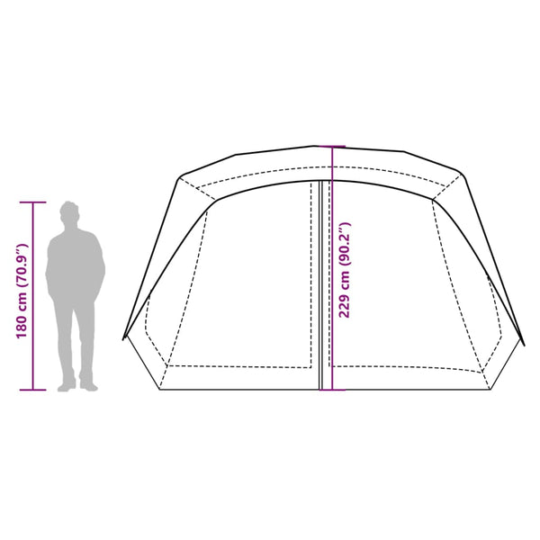 vidaXL Family Tent with LED 10 Person Light Blue Quick Release