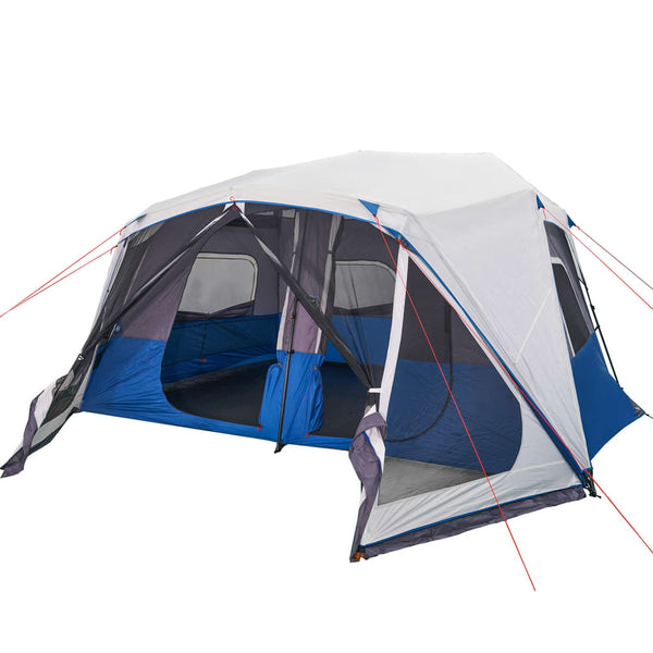 vidaXL Family Tent with LED 10 Person Light Blue Quick Release