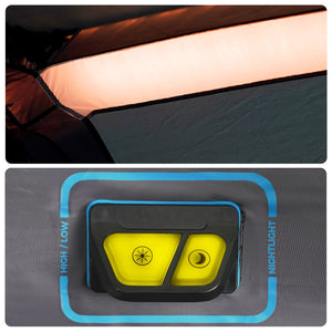 vidaXL Family Tent with LED 10 Person Light Blue Quick Release