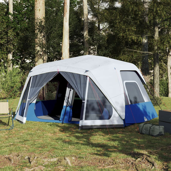 vidaXL Family Tent with LED 10 Person Light Blue Quick Release
