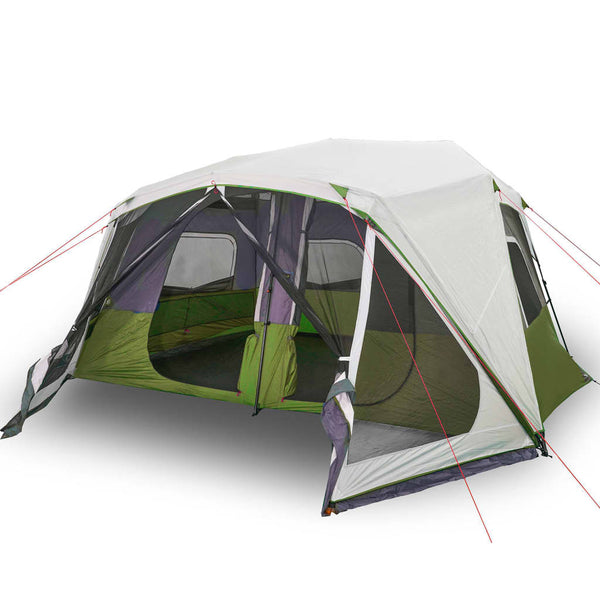 vidaXL Family Tent with LED 10 Person Light Green Quick Release