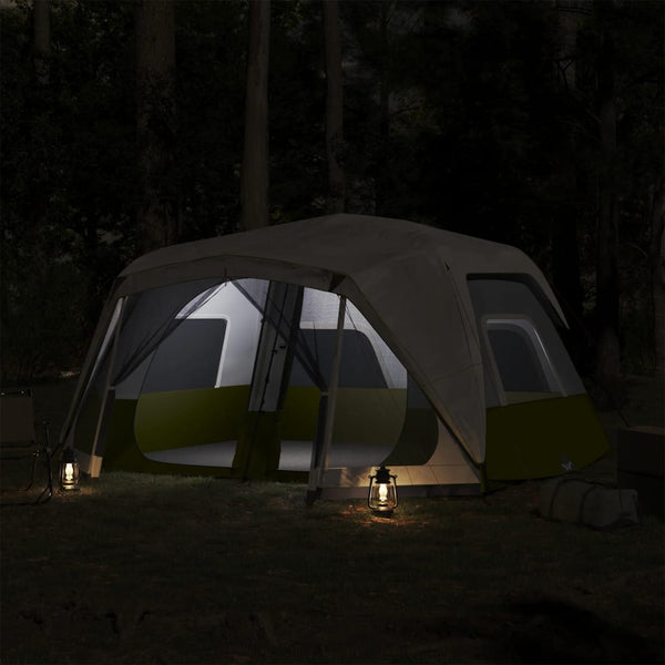 vidaXL Family Tent with LED 10 Person Light Green Quick Release