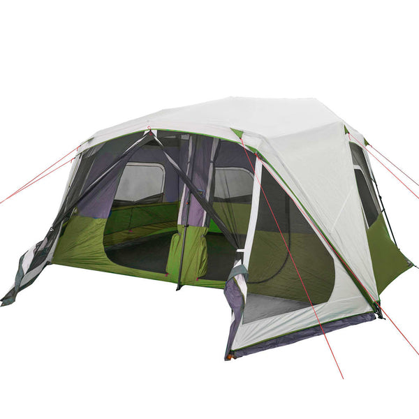 vidaXL Family Tent with LED 10 Person Light Green Quick Release
