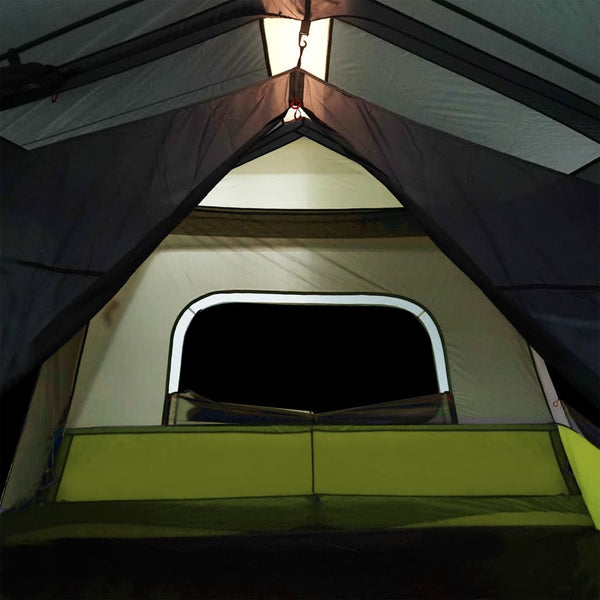 vidaXL Family Tent with LED 10 Person Light Green Quick Release