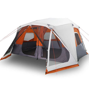 vidaXL Family Tent with LED 10 People Light Grey Orange Quick Release