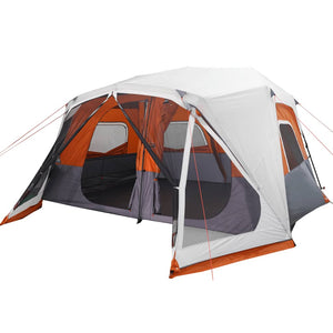 vidaXL Family Tent with LED 10 People Light Grey Orange Quick Release