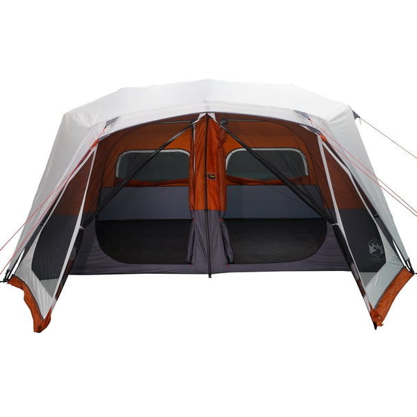 vidaXL Family Tent with LED 10 People Light Grey Orange Quick Release