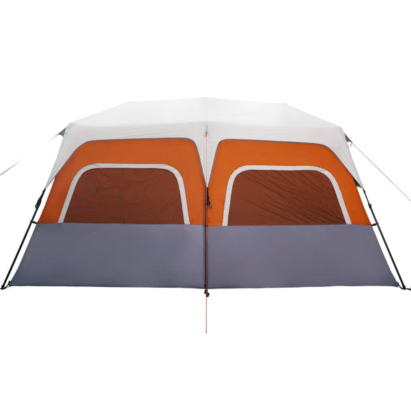 vidaXL Family Tent with LED 10 People Light Grey Orange Quick Release
