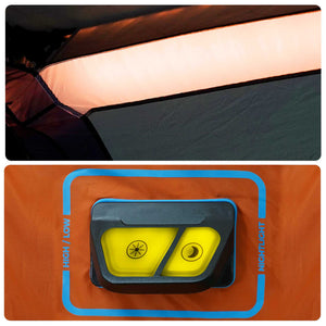 vidaXL Family Tent with LED 10 People Light Grey Orange Quick Release